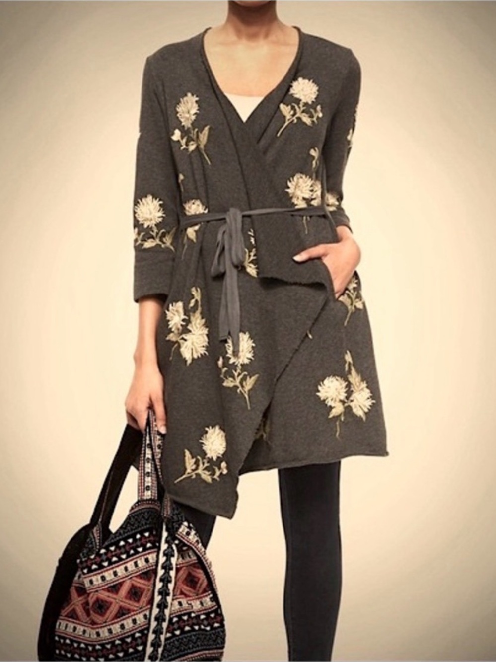Johnny Was Margarit Embroidered Wrap Cardigan NWOT